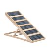39" Long Wooden Pet Ramp, Folding Dog Cat Ramp with Height Adjustment From 16.3" to 24" and Non-Slip Mat for Bed Couch, Natural