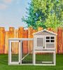 48 in. Large Chicken Coop Wooden Rabbit Hutch Gray