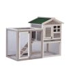 48 in. Large Chicken Coop Wooden Rabbit Hutch Gray