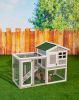 48 in. Large Chicken Coop Wooden Rabbit Hutch Gray