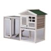 48 in. Large Chicken Coop Wooden Rabbit Hutch Gray