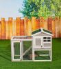 48 in. Large Chicken Coop Wooden Rabbit Hutch Gray