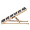 39" Long Wooden Pet Ramp, Folding Dog Cat Ramp with Height Adjustment From 16.3" to 24" and Non-Slip Mat for Bed Couch, Natural