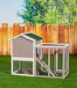 48 in. Large Chicken Coop Wooden Rabbit Hutch Gray