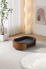 Scandinavian style Elevated Dog Bed Pet Sofa With Solid Wood legs and Walnut Bent Wood Back, Cashmere Cushion,Mid Size