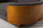 Scandinavian style Elevated Dog Bed Pet Sofa With Solid Wood legs and Walnut Bent Wood Back, Cashmere Cushion,Mid Size