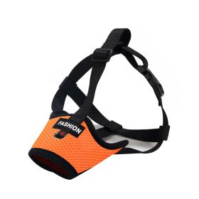 Dog Muzzle,Soft Nylon Muzzle Anti Biting Barking Chewing,Air Mesh Breathable Drinkable Adjustable Loop Pets Muzzle (Color: Orange, Size: M)