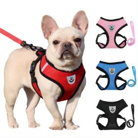 Reflective Pet Harness And Leash Set For Dog & Cat; Adjustable No Pull Dog Harness With Soft Mesh (Color: Blue, Size: L)
