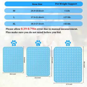 Pet Cooling Mat Cool Pad Cushion Dog Cat Puppy Blanket For Summer Sleeping Bed Dog Cooling Bed Pet Cooling Mat (Size: L)