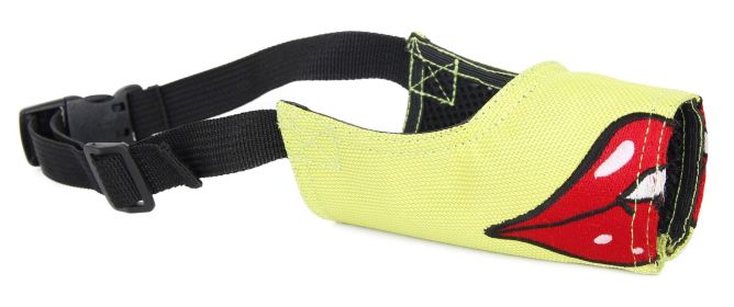 Pet Life Fumigation Adjustable Designer Dog Muzzle (Color: Green / Red, Size: Large)