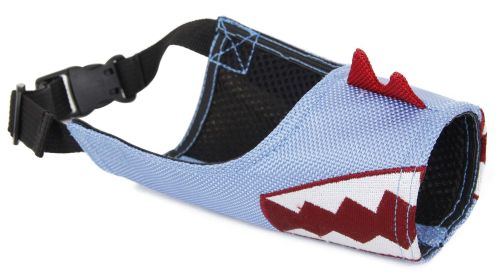 Pet Life Fumigation Adjustable Designer Dog Muzzle (Color: Blue, Size: Medium)