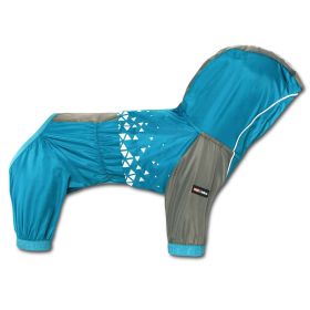 Dog Helios 'Vortex' Full Bodied Waterproof Windbreaker Dog Jacket (Color: Blue, Size: Medium)