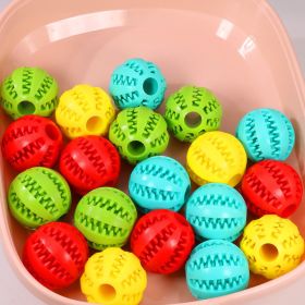 Pet molar toy watermelon ball silicone toy dog molar ball bite-resistant, teeth-cleaning and food-leakage ball chewing dog bite toy (Color: Green handle knot ball, Size: 6 cm in diameter)