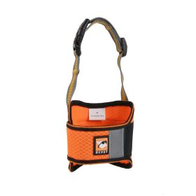 Velcro Dog Muzzle Adjustable Breathable Anti-Bite Anti-Bark Anti-Mouthful Cloth Muzzle (Color: Orange, Size: M)