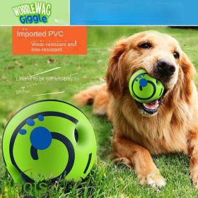 Pet toys dog self congratulation toy dog toys giggle sound ball bite pet ball roll grind teeth to relieve boredom (Color: Green soundball, Size: 14CM)