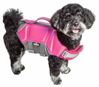 Dog Helios 'Tidal Guard' Multi-Point Strategically-Stitched Reflective Pet Dog Life Jacket Vest (Color: pink, Size: X-Large)