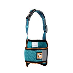 Velcro Dog Muzzle Adjustable Breathable Anti-Bite Anti-Bark Anti-Mouthful Cloth Muzzle (Color: Blue, Size: L)
