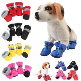 Anti-slip Pet Dog shoes Waterproof boots shoes puppy cat socks boots dog shoes (Color: pink, Size: 4)