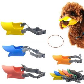 dog mouth cover; Dog muzzle; soft silicone mask; bite-proof; barking-proof and eating-proof. (colour: Blue OPP, Size: M)